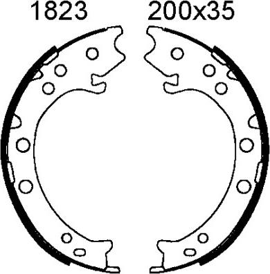 ANDEL A1823 - Brake Shoe Set, parking brake car-mod.net