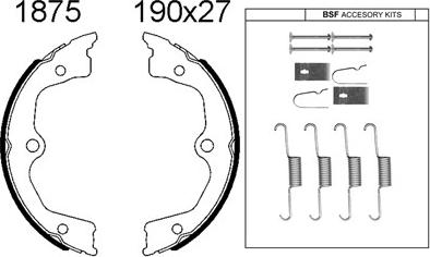 ANDEL A1875K - Brake Shoe Set, parking brake car-mod.net