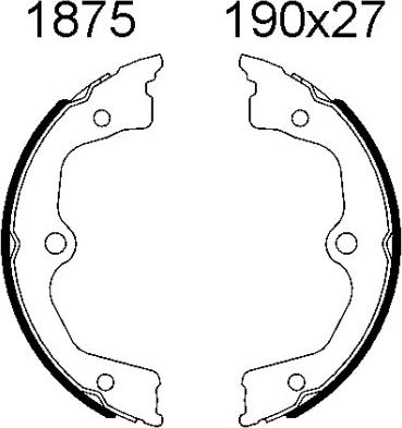 ANDEL A1875 - Brake Shoe Set, parking brake car-mod.net