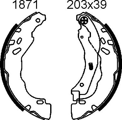 ANDEL A1871 - Drum Brake Shoe Set car-mod.net