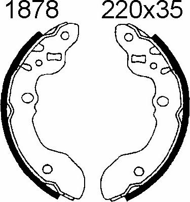 ANDEL A1878 - Drum Brake Shoe Set car-mod.net