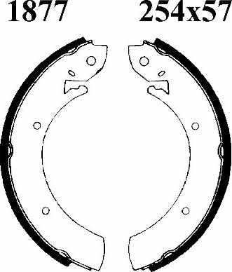ANDEL A1877 - Drum Brake Shoe Set car-mod.net