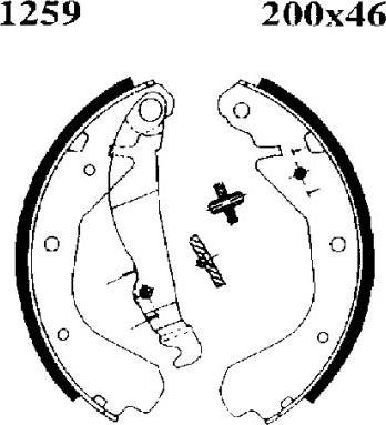 ANDEL A1259 - Drum Brake Shoe Set car-mod.net