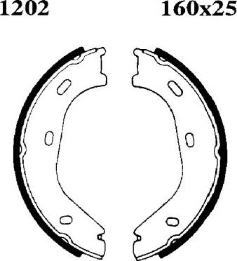 ANDEL A1202 - Brake Shoe Set, parking brake car-mod.net