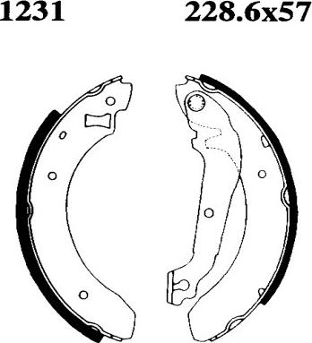 ANDEL A1231 - Drum Brake Shoe Set car-mod.net