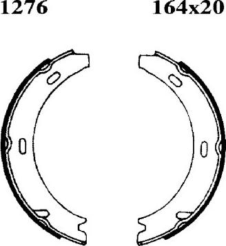 ANDEL A1276 - Brake Shoe Set, parking brake car-mod.net