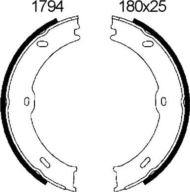 ANDEL A1794 - Brake Shoe Set, parking brake car-mod.net