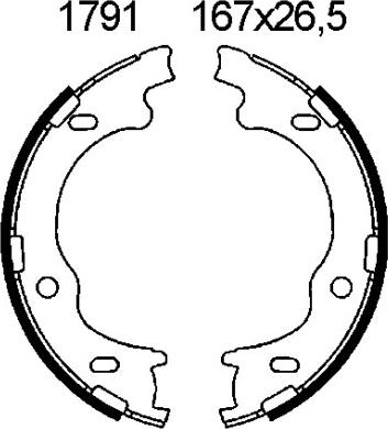 ANDEL A1791 - Brake Shoe Set, parking brake car-mod.net