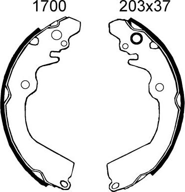 ANDEL A1700 - Drum Brake Shoe Set car-mod.net