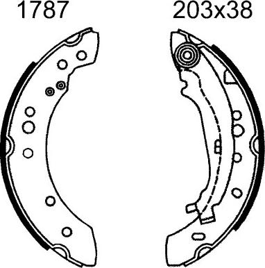 ANDEL A1787 - Drum Brake Shoe Set car-mod.net