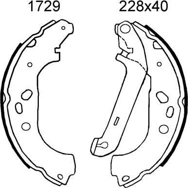 ANDEL A1729 - Drum Brake Shoe Set car-mod.net