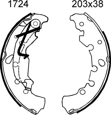 ANDEL A1724 - Drum Brake Shoe Set car-mod.net