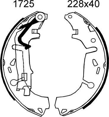 ANDEL A1725 - Drum Brake Shoe Set car-mod.net