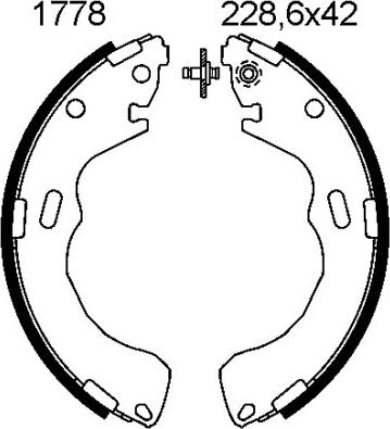 ANDEL A1778 - Drum Brake Shoe Set car-mod.net