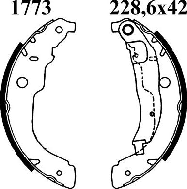 ANDEL A1773 - Drum Brake Shoe Set car-mod.net