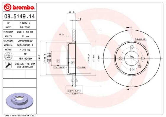 AP 14222 E - Brake Disc car-mod.net