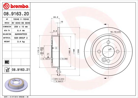 AP 15048 - Brake Disc car-mod.net