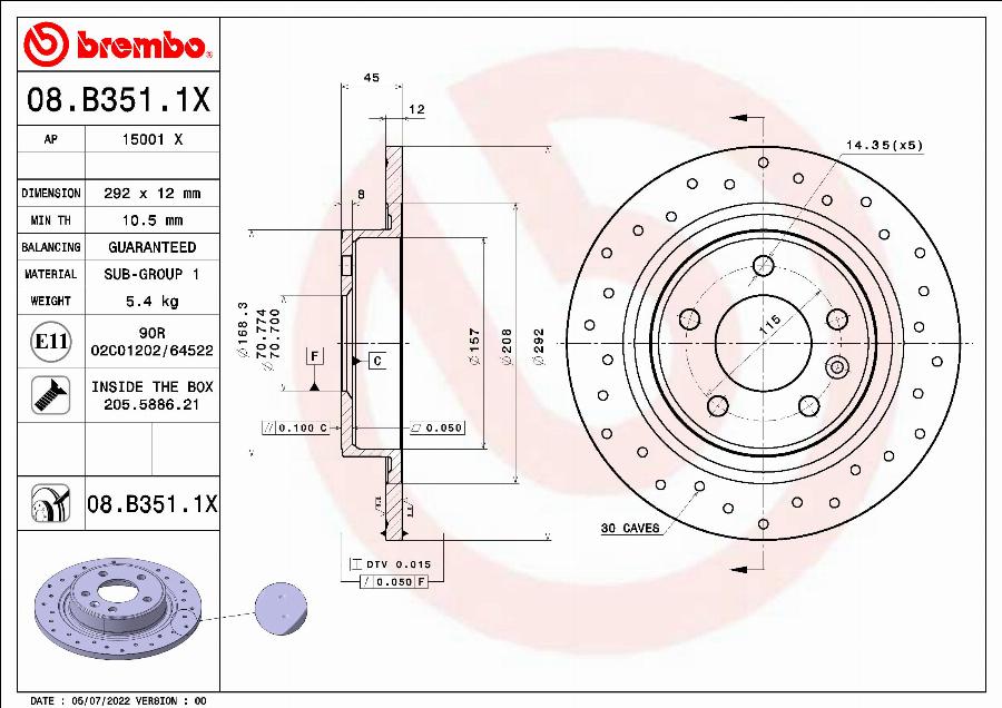 AP 15001 X - Brake Disc car-mod.net