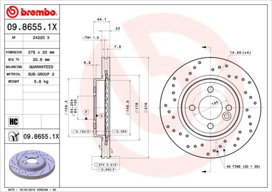 AP 24220 X - Brake Disc car-mod.net