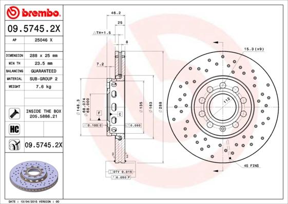 AP 25046 X - Brake Disc car-mod.net