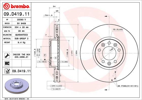 AP 20093 V - Brake Disc car-mod.net