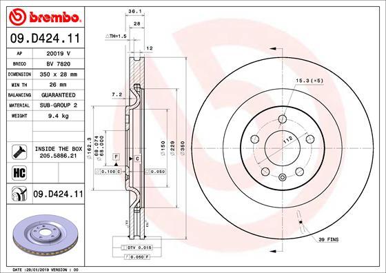 AP 20019 V - Brake Disc car-mod.net