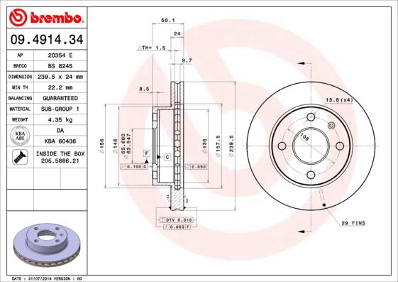 AP 20354 E - Brake Disc car-mod.net