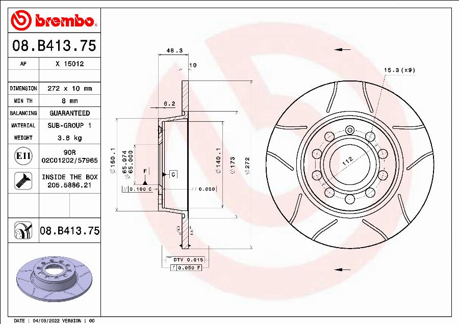 AP X 15012 - Brake Disc car-mod.net