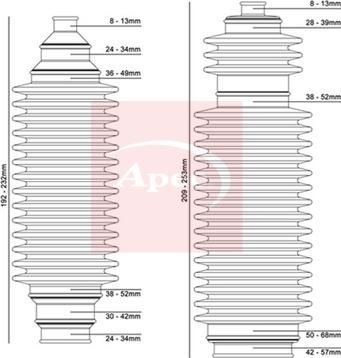 APEC ACB3004 - Bellow Set, steering car-mod.net