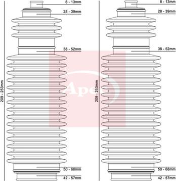 APEC ACB3003 - Bellow Set, steering car-mod.net
