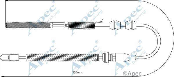 APEC CAB1486 - Cable, parking brake car-mod.net
