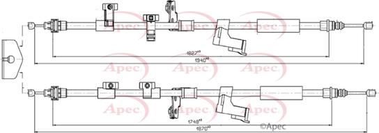 APEC CAB1125 - Cable, parking brake car-mod.net