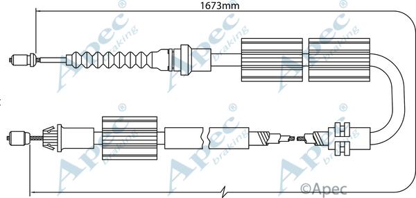 APEC CAB1245 - Cable, parking brake car-mod.net