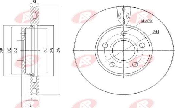 AP-SA F1028V - Brake Disc car-mod.net
