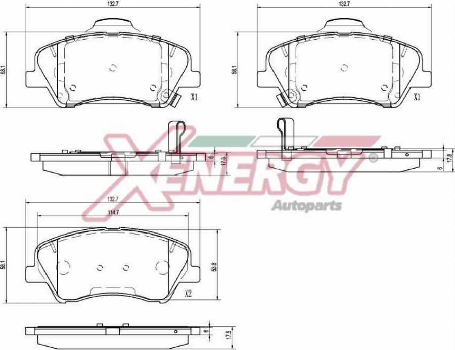 AP XENERGY X41454 - Brake Pad Set, disc brake car-mod.net