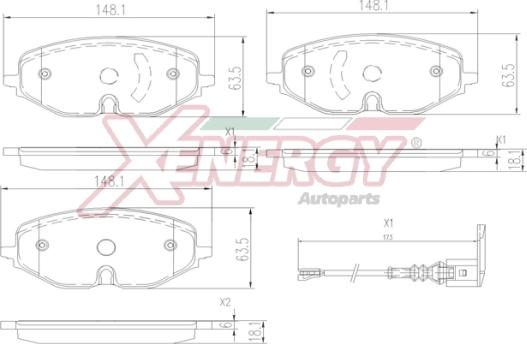 AP XENERGY X41406 - Brake Pad Set, disc brake car-mod.net