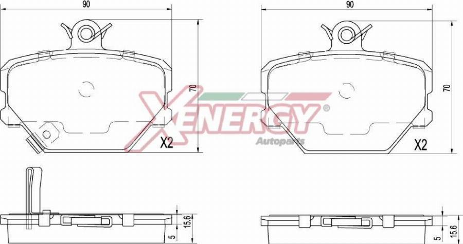 AP XENERGY X41480 - Brake Pad Set, disc brake car-mod.net