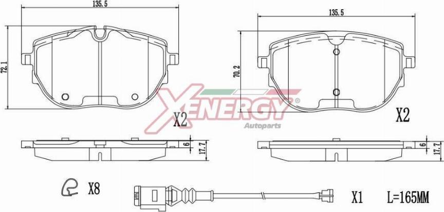 AP XENERGY X41434 - Brake Pad Set, disc brake car-mod.net