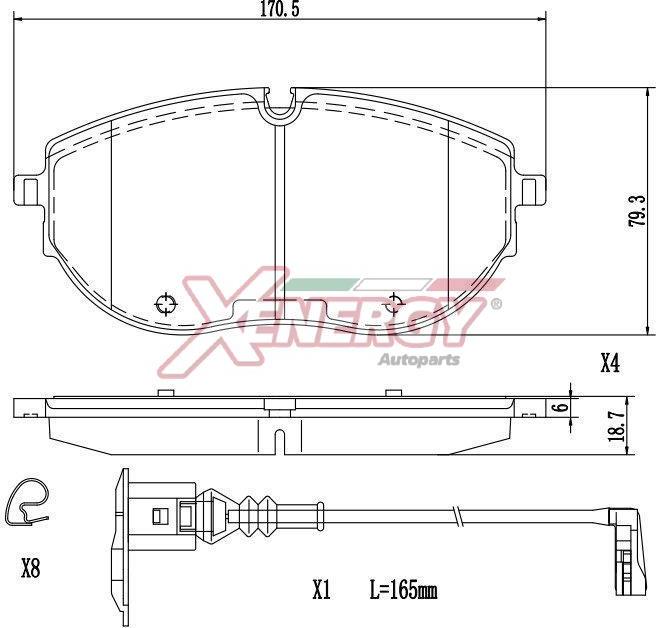 AP XENERGY X41435 - Brake Pad Set, disc brake car-mod.net