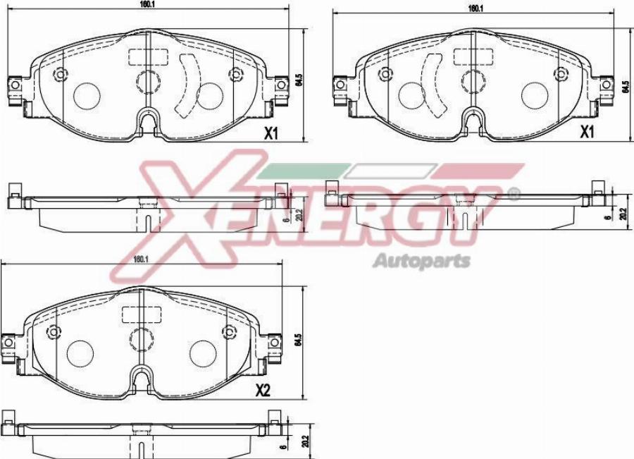 AP XENERGY X41438 - Brake Pad Set, disc brake car-mod.net