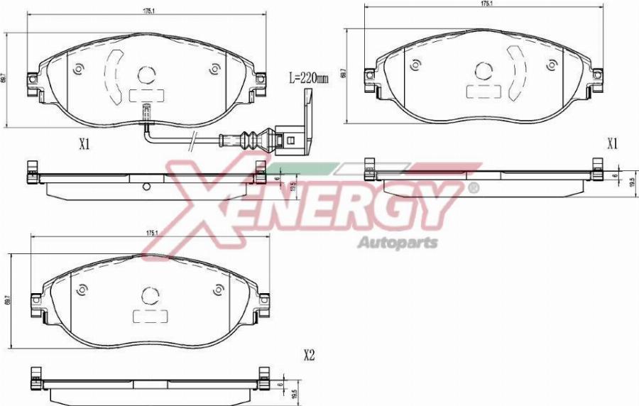 AP XENERGY X41479 - Brake Pad Set, disc brake car-mod.net