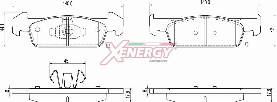 AP XENERGY X41514 - Brake Pad Set, disc brake car-mod.net