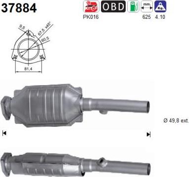 AS 37884 - Catalytic Converter car-mod.net