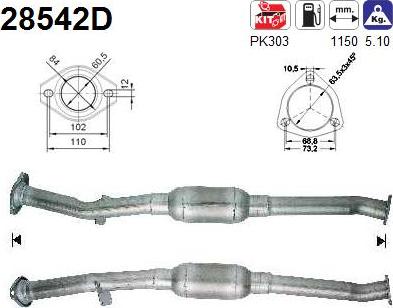 AS 28542D - Catalytic Converter car-mod.net