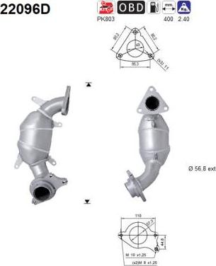 AS 22096D - Catalytic Converter car-mod.net