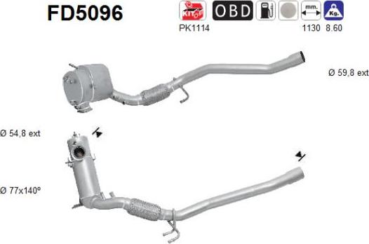 AS FD5096 - Soot / Particulate Filter, exhaust system car-mod.net