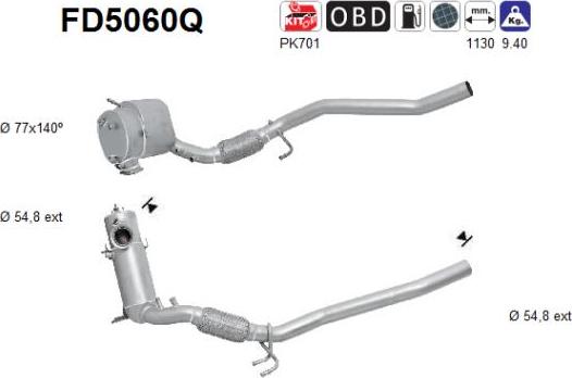 AS FD5060Q - Soot / Particulate Filter, exhaust system car-mod.net