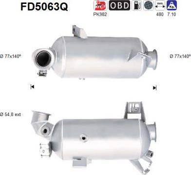 AS FD5063Q - Soot / Particulate Filter, exhaust system car-mod.net