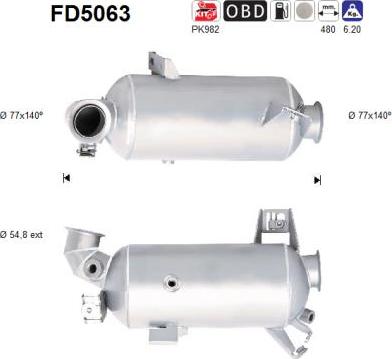AS FD5063 - Soot / Particulate Filter, exhaust system car-mod.net