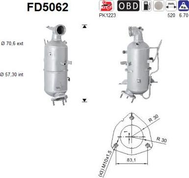 AS FD5062 - Soot / Particulate Filter, exhaust system car-mod.net